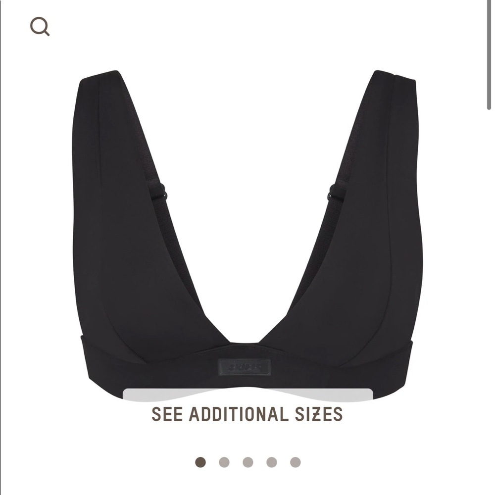 Skims Swim - Swim Plunge Bikini Top - Small Black